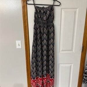 Hayden Black and Red Patterned Maxi Dress